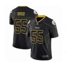 Men's Pittsburgh Steelers #55 Devin Bush Limited Lights Out Black Rush Football Jersey