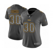 Women's Pittsburgh Steelers #55 Devin Bush Limited Gray Static Fashion Football Jersey