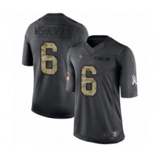 Men's San Francisco 49ers #6 Mitch Wishnowsky Limited Black 2016 Salute to Service Football Jersey