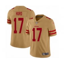 Men's San Francisco 49ers #17 Jalen Hurd Limited Gold Inverted Legend Football Jersey