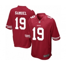 Men's San Francisco 49ers #19 Deebo Samuel Game Red Team Color Football Jersey
