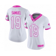 Women's San Francisco 49ers #19 Deebo Samuel Limited White Pink Rush Fashion Football Jersey