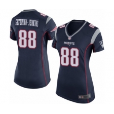 Women's New England Patriots #88 Austin Seferian-Jenkins Game Navy Blue Team Color Football Jersey