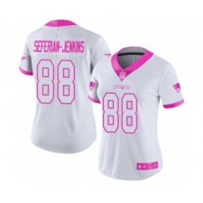 Women's New England Patriots #88 Austin Seferian-Jenkins Limited White Pink Rush Fashion Football Jersey