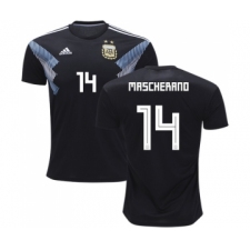 Argentina #14 Mascherano Away Kid Soccer Country Jersey