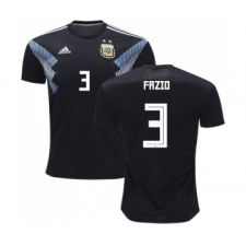 Argentina #3 Fazio Away Kid Soccer Country Jersey