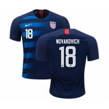 USA #18 Novakovich Away Kid Soccer Country Jersey