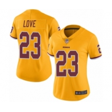 Women's Washington Redskins #23 Bryce Love Limited Gold Rush Vapor Untouchable Football Jersey