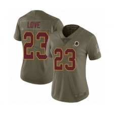 Women's Washington Redskins #23 Bryce Love Limited Olive 2017 Salute to Service Football Jersey