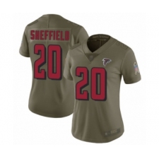 Women's Atlanta Falcons #20 Kendall Sheffield Limited Olive 2017 Salute to Service Football Jersey