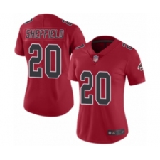 Women's Atlanta Falcons #20 Kendall Sheffield Limited Red Rush Vapor Untouchable Football Jersey