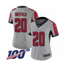 Women's Atlanta Falcons #20 Kendall Sheffield Limited Silver Inverted Legend 100th Season Football Jersey