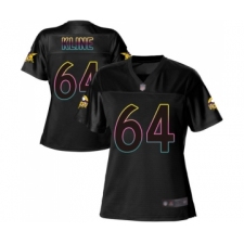 Women's Minnesota Vikings #64 Josh Kline Game Black Fashion Football Jersey