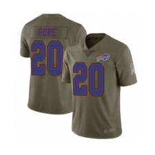 Men's Buffalo Bills #20 Frank Gore Limited Olive 2017 Salute to Service Football Jersey