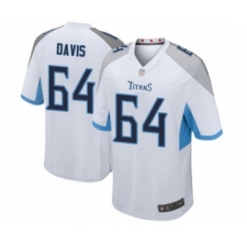Men's Tennessee Titans #64 Nate Davis Game White Football Jersey