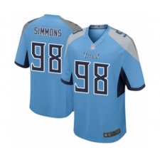 Men's Tennessee Titans #98 Jeffery Simmons Game Light Blue Alternate Football Jersey