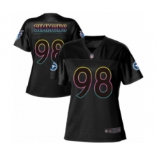 Women's Tennessee Titans #98 Jeffery Simmons Game Black Fashion Football Jersey