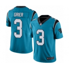 Men's Carolina Panthers #3 Will Grier Blue Alternate Vapor Untouchable Limited Player Football Jersey