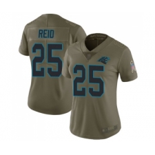 Women's Carolina Panthers #25 Eric Reid Limited Olive 2017 Salute to Service Football Jersey
