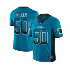 Youth Carolina Panthers #50 Christian Miller Limited Blue Rush Drift Fashion Football Jersey