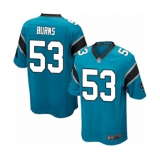 Men's Carolina Panthers #53 Brian Burns Game Blue Alternate Football Jersey