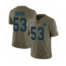 Men's Carolina Panthers #53 Brian Burns Limited Olive 2017 Salute to Service Football Jersey