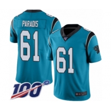 Men's Carolina Panthers #61 Matt Paradis Blue Alternate Vapor Untouchable Limited Player 100th Season Football Jersey