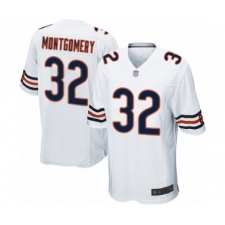 Men's Chicago Bears #32 David Montgomery Game White Football Jersey