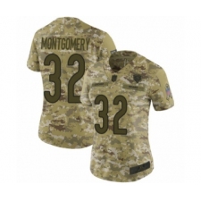 Women's Chicago Bears #32 David Montgomery Limited Camo 2018 Salute to Service Football Jersey