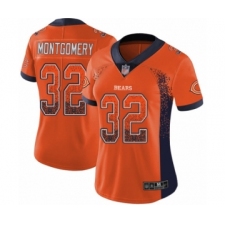 Women's Chicago Bears #32 David Montgomery Limited Orange Rush Drift Fashion Football Jersey