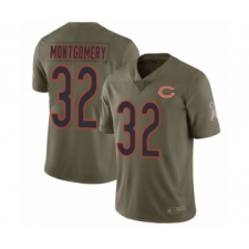 Youth Chicago Bears #32 David Montgomery Limited Olive 2017 Salute to Service Football Jersey