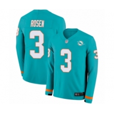 Youth Miami Dolphins #3 Josh Rosen Limited Aqua Therma Long Sleeve Football Jersey