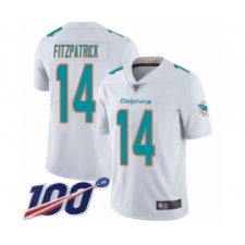 Men's Miami Dolphins #14 Ryan Fitzpatrick White Vapor Untouchable Limited Player 100th Season Football Jersey