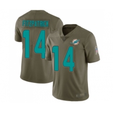 Youth Miami Dolphins #14 Ryan Fitzpatrick Limited Olive 2017 Salute to Service Football Jersey