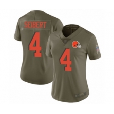 Women's Cleveland Browns #4 Austin Seibert Limited Olive 2017 Salute to Service Football Jersey