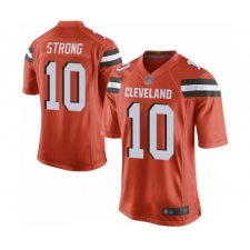 Men's Cleveland Browns #10 Jaelen Strong Game Orange Alternate Football Jersey