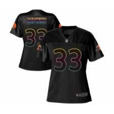 Women's Cleveland Browns #33 Sheldrick Redwine Game Black Fashion Football Jersey
