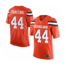 Men's Cleveland Browns #44 Sione Takitaki Elite Orange Alternate Football Jersey