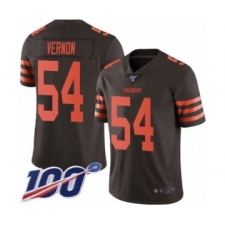 Men's Cleveland Browns #54 Olivier Vernon Limited Brown Rush Vapor Untouchable 100th Season Football Jersey