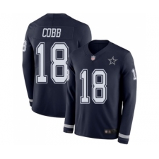 Men's Dallas Cowboys #18 Randall Cobb Limited Navy Blue Therma Long Sleeve Football Jersey