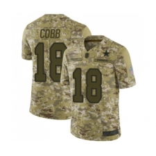 Youth Dallas Cowboys #18 Randall Cobb Limited Camo 2018 Salute to Service Football Jersey