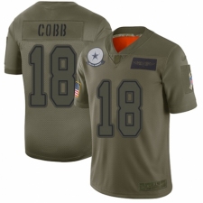 Youth Dallas Cowboys #18 Randall Cobb Limited Camo 2019 Salute to Service Football Jersey