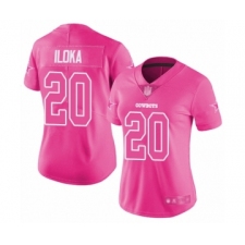 Women's Dallas Cowboys #20 George Iloka Limited Pink Rush Fashion Football Jersey