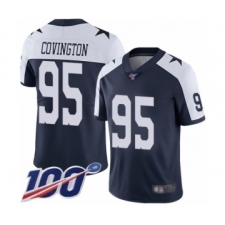 Men's Dallas Cowboys #95 Christian Covington Navy Blue Throwback Alternate Vapor Untouchable Limited Player 100th Season Football Jersey