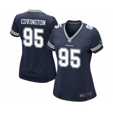 Women's Dallas Cowboys #95 Christian Covington Game Navy Blue Team Color Football Jersey