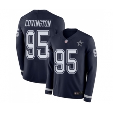 Youth Dallas Cowboys #95 Christian Covington Limited Navy Blue Therma Long Sleeve Football Jersey
