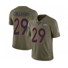Men's Denver Broncos #29 Bryce Callahan Limited Olive 2017 Salute to Service Football Jersey
