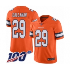 Men's Denver Broncos #29 Bryce Callahan Limited Orange Rush Vapor Untouchable 100th Season Football Jersey