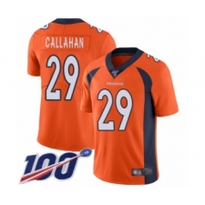 Men's Denver Broncos #29 Bryce Callahan Orange Team Color Vapor Untouchable Limited Player 100th Season Football Jersey