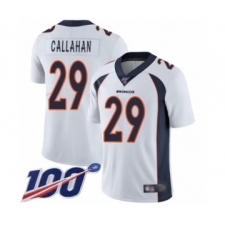 Men's Denver Broncos #29 Bryce Callahan White Vapor Untouchable Limited Player 100th Season Football Jersey